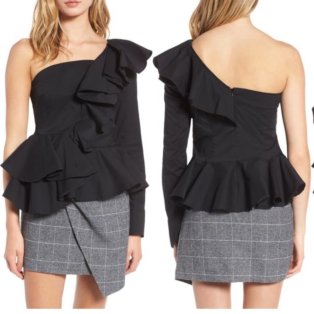 Ruffle One-Shoulder Blouse